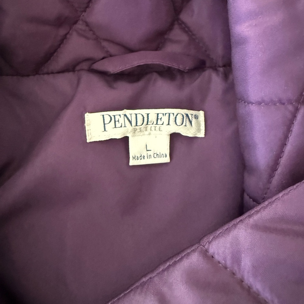 Pendleton Jacket Women's Large Purple Belted Quil… - image 2